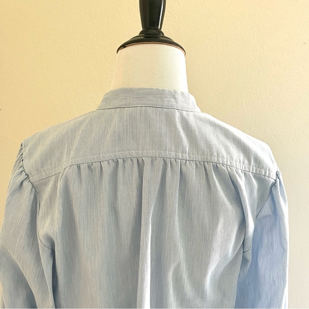 JH Chic Light Blue Puff Sleeve Button Down Blouse Small - Picture 11 of 12